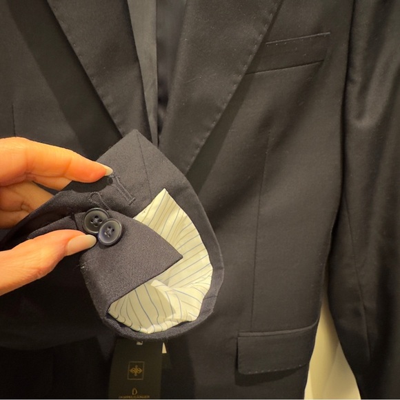 NWT- Doppelgänger Navy Blazer Men's Black Blazer Size 46 DGAGO 001AG - Picture 6 of 13